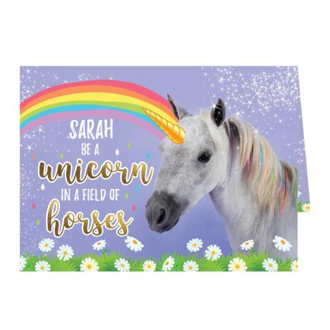 Personalised Rachael Hale Unicorn Card £2.99